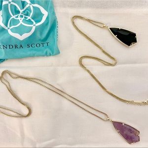 Kendra Scott Carole Necklace Set Black & Amethyst